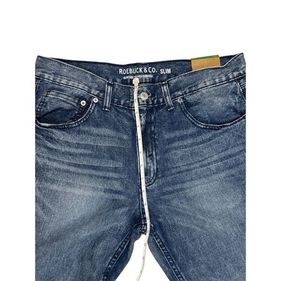 Roebuck & CO Men’s Slim Fit Jeans Indigo Breeze 34x32 Tapered Leg New - Picture 6 of 9